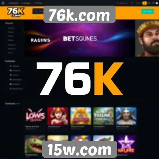 Interface do usuário do site 76k.com é intuitiva